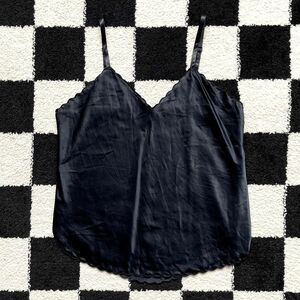 Vintage Black Satin Cami M